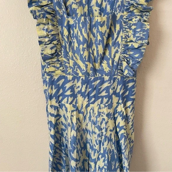 Sika Efe Maxi Dress Women’s Blue White Yellow Floral Size 2